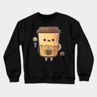 My morning coffee just got cuter with this adorable kawaii coffee clipart vector Crewneck Sweatshirt